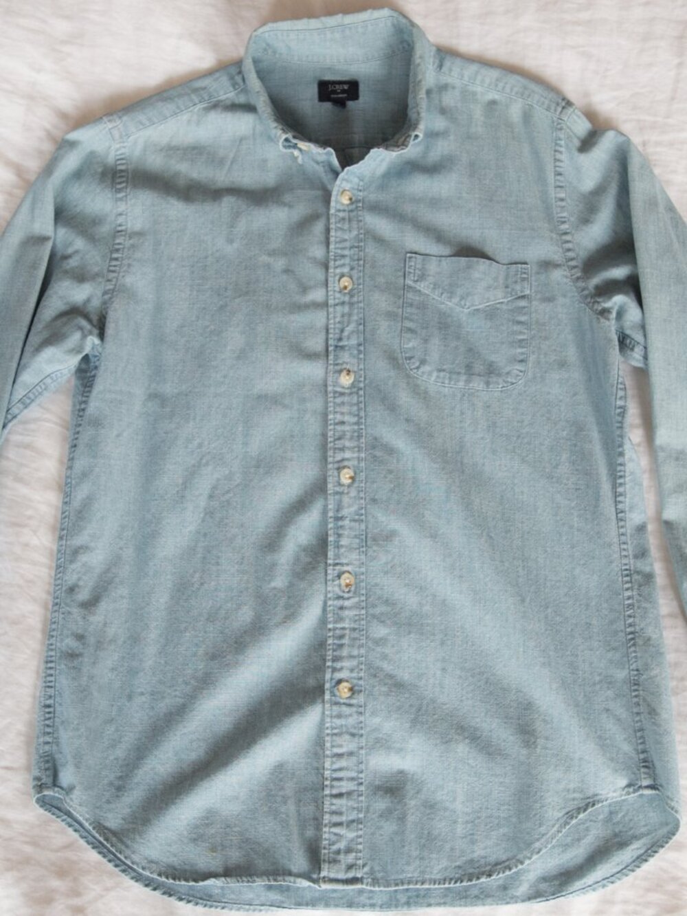 J.Crew Slim organic cotton chambray long-sleeve shirt S